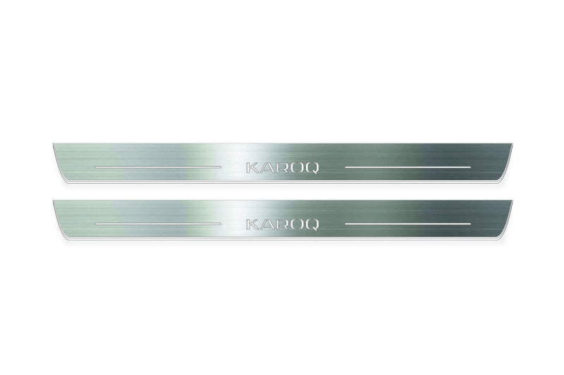 Skoda Karoq 2018+ Stainless Steel LED Door Sills – Karoq Logo