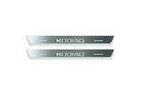 Skoda Kodiaq II NS7 2023+ Stainless Steel LED Door Sills – Kodiaq Logo