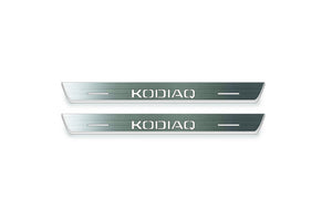 Skoda Kodiaq II NS7 2023+ Stainless Steel LED Door Sills – Kodiaq Logo