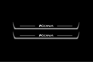Hyundai Kona I 2017-2022 LED Door Sills Illuminated Scuff Kona Logo Stainless Steel Entry Guards Door Sills Decoin
