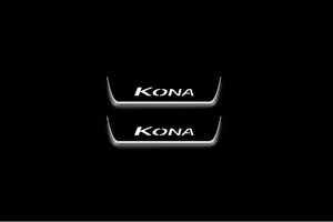Hyundai Kona I 2017-2022 LED Door Sills Illuminated Scuff Kona Logo Stainless Steel Entry Guards Door Sills Decoin
