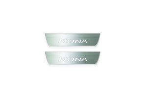 Hyundai Kona I 2017-2022 LED Door Sills Illuminated Scuff Kona Logo Stainless Steel Entry Guards Door Sills Decoin