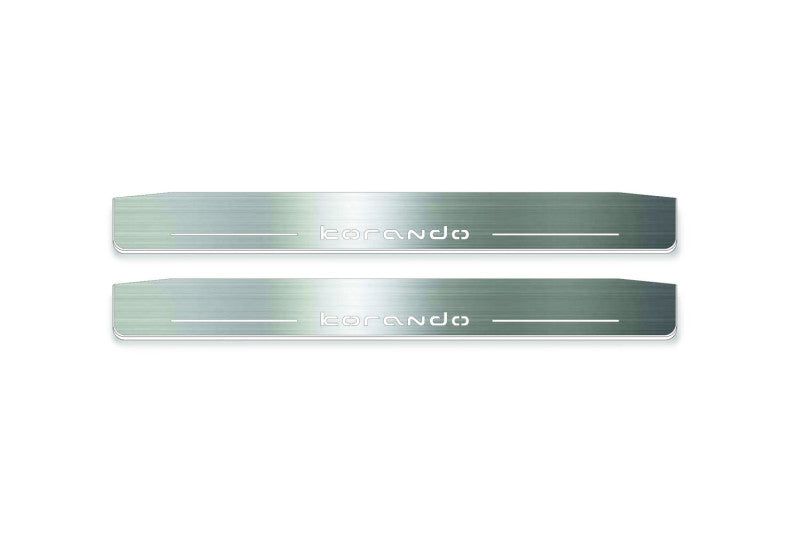 SsangYong Korando 2010+ Stainless Steel LED Door Sills – Korando Logo