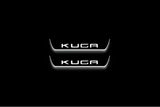 stainless steel LED door sill plates with Ford Kuga I 2008+ with Kuga logo