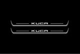 Ford Kuga I 2008+ stainless steel LED door sill plates with Kuga logo