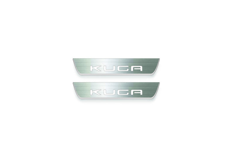 LED door sill plates Ford Kuga I 2008+ stainless steel with Kuga logo
