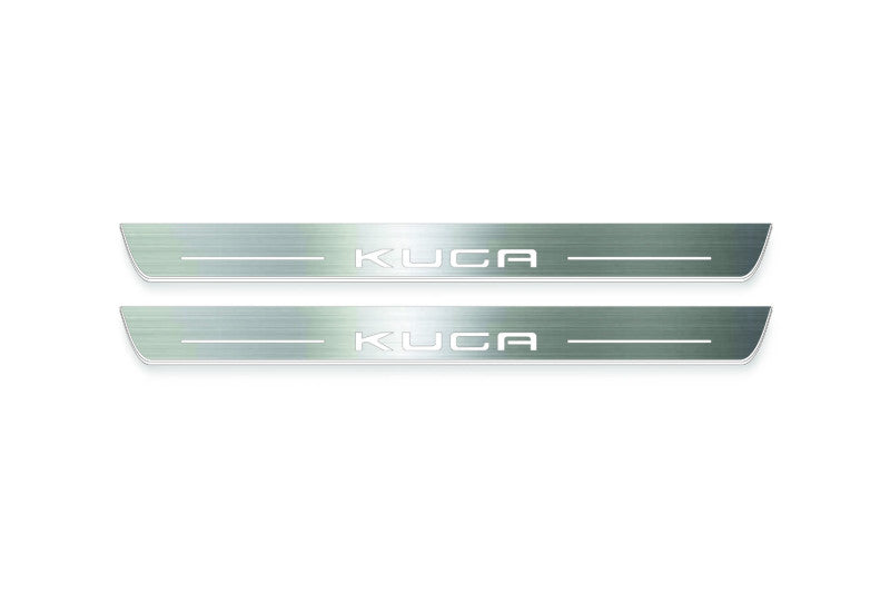 stainless steel door sill plates for Ford Kuga I 2008+ with Kuga logo