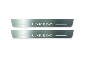 LED door sill plates stainless steel Jeep Grand Cherokee IV WK2 2010+ with Laredo logo