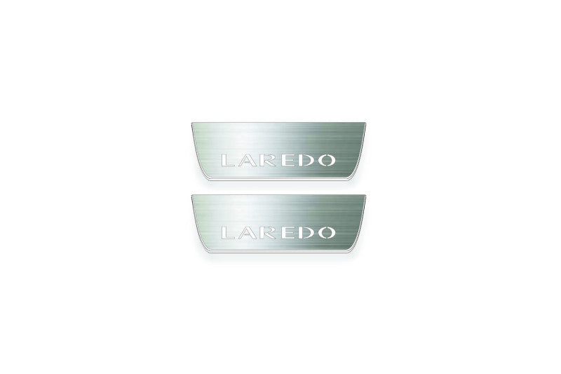 LED door sill plates stainless steel Jeep Grand Cherokee IV WK2 2010+ with Laredo logo