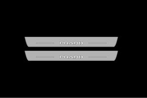 Illuminated LED Door Sill Tread Plates Toyota Prado 250 2023+ With Prado Logo Toyota Led Door Sills opdesign