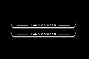 Toyota LC 300 2021+ Stainless Steel LED Door Sills – Land Cruiser Logo