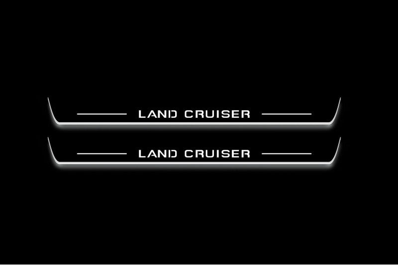 Toyota LC 300 2021+ Stainless Steel LED Door Sills – Land Cruiser Logo