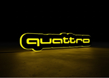 Audi Quattro LED Grille Badge illuminated at night