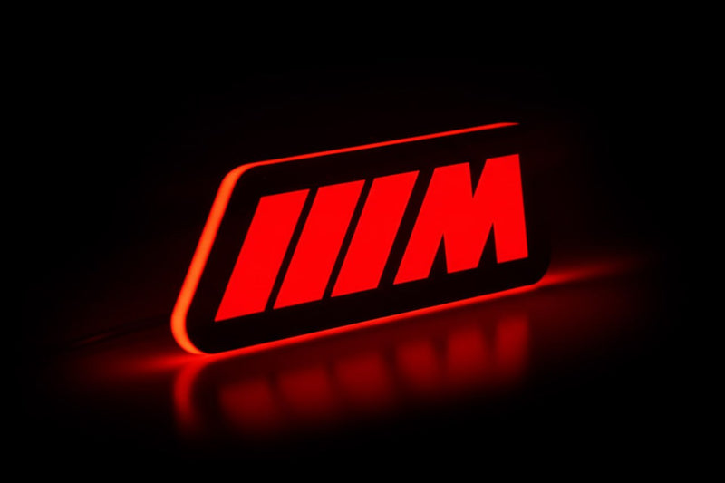 BMW ///M (type 2) LED grille badge with lighting at night