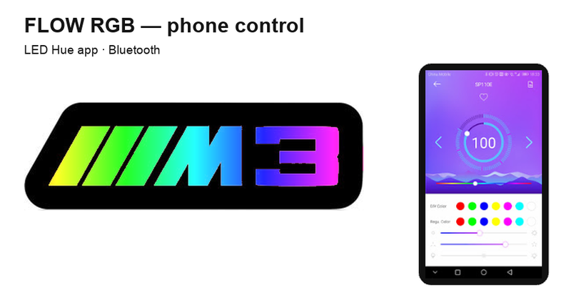 BMW ///M3 (type 2) FLOW RGB lighting controlled using LED Hue via Bluetooth