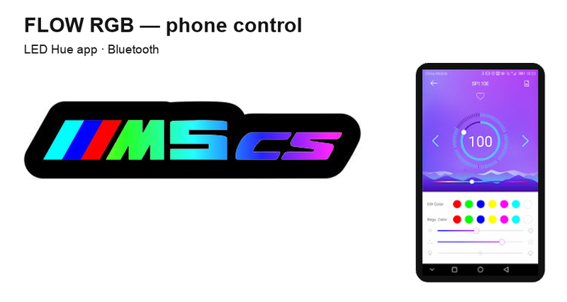 BMW ///M5 cs (type 1) FLOW RGB lighting controlled using LED Hue via Bluetooth