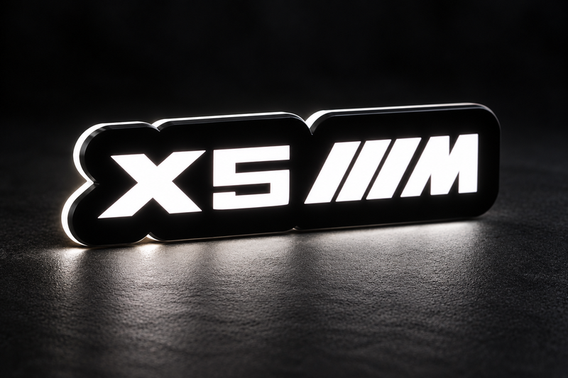 BMW X5 ///M (type 2) LED grille badge with lighting at night