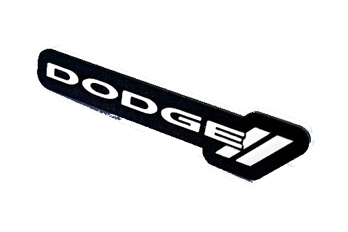 Dodge Type 2 LED Grille Badge — White lighting on white background