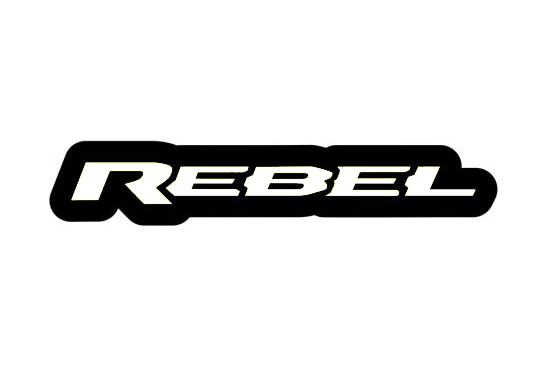 Dodge Rebel LED Grille Badge — White lighting on white background