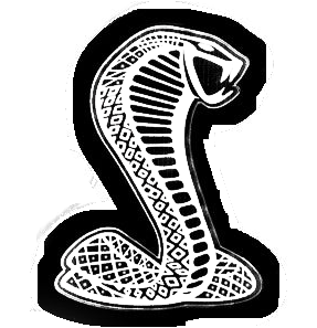Ford Mustang Snake LED Grille Badge — White lighting on white background