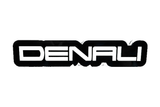 GMC Denali LED grille badge — White lighting on white background