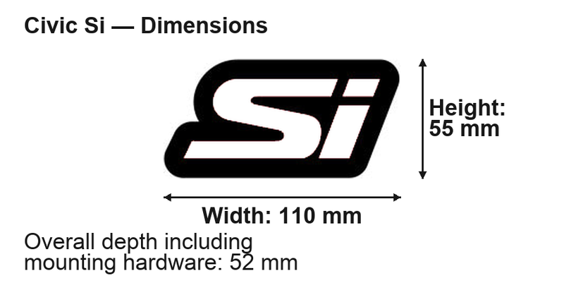 Honda Si dimensions: 110 × 55 mm; overall depth including mounting hardware 52 mm