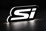 Honda Si LED grille badge with lighting at night