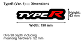 Honda TypeR (Var. 1) dimensions: 190 × 43 mm; overall depth including mounting hardware 52 mm