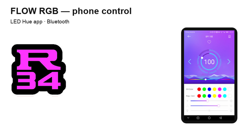 Nissan R34 Type 2 LED Grille Badge — FLOW RGB controlled using LED Hue via Bluetooth