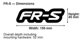 Scion FR-S dimensions: 150 × 45 mm; overall depth including mounting hardware 52 mm
