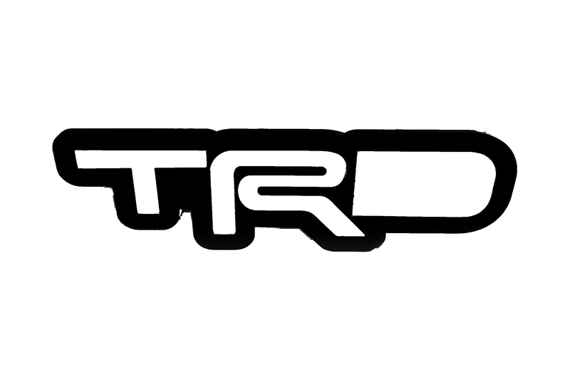 Toyota TRD LED Grille Badge — White lighting on white background