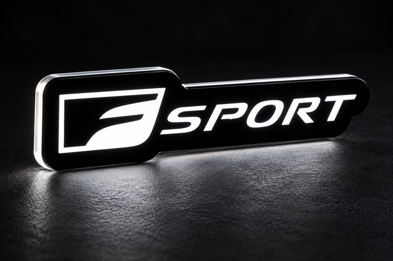 Lexus F Sport (type 1) LED grille badge with lighting at night