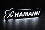 BMW Hamann LED grille badge with lighting at night
