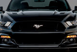 Ford Mustang Horse Skeleton LED Grille Badge installed on a grille