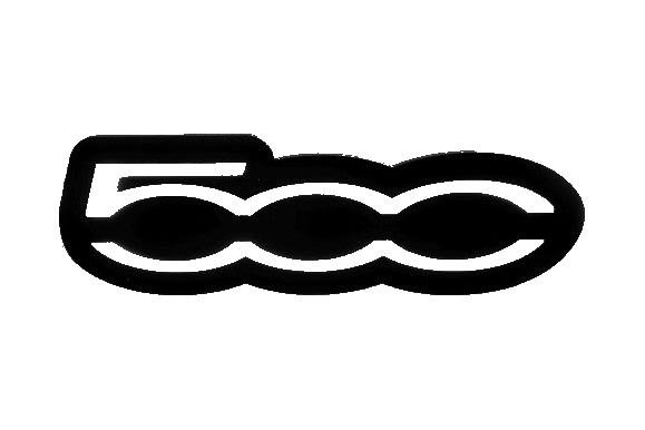 Fiat 500 LED Grille Badge — White lighting on white background