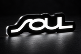Kia Soul LED grille badge with lighting at night