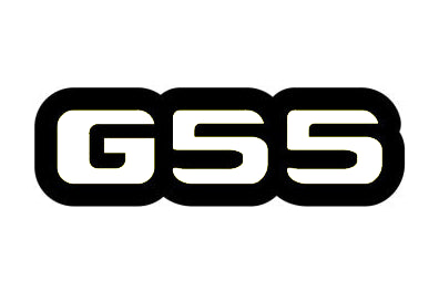 Mercedes G55 LED grille badge — White on white background, without reflection