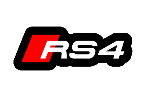 Audi RS4 Type 2 LED grille badge, original red graphic and white RS4 lettering
