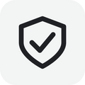 Shipping protection shield with check mark