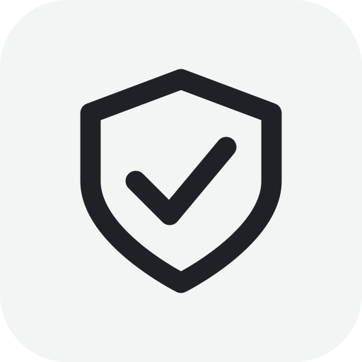 Shipping protection shield with check mark