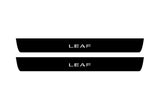 Nissan Leaf II 2017+ illuminated door sill protectors with Leaf logo