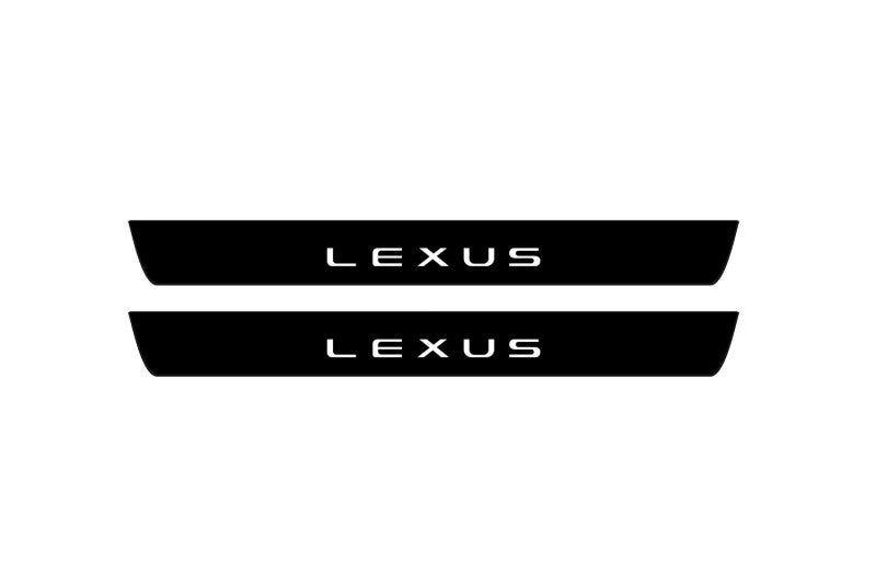 illuminated door sill protectors Lexus GX III 2024+ stainless steel with Lexus logo