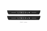 Lincoln Nautilus I Matte PRO catalogue illustration: two flat black FRONT plates with illuminated LINCOLN lettering on white