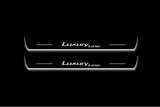 BMW 3 G20 2019+ LED door sill plates in stainless steel with Luxury Line logo
