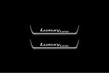 LED door sill plates for BMW X6 G06 2019+ stainless steel with Luxury Line logo