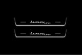 BMW 5 G60 2023+ stainless steel LED door sill plates with Luxury Line logo
