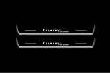 BMW 3 G20 2019+ LED door sill plates in stainless steel with Luxury Line logo