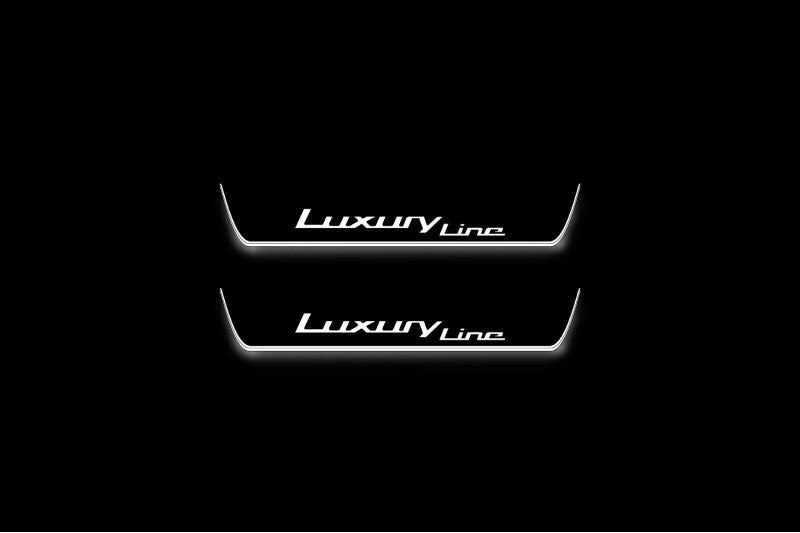 stainless steel door sill plates for BMW X6 E71 2008+ with Luxury Line logo