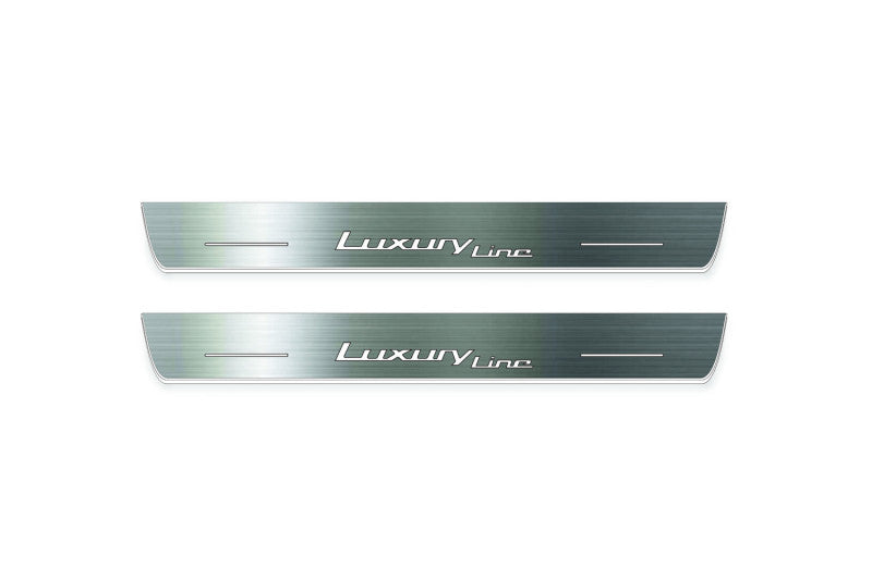 BMW 3 G20 2019+ LED door sill plates stainless steel with Luxury Line logo
