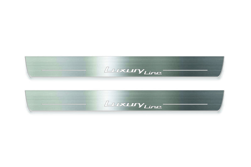 LED door sill plates stainless steel BMW 5 E60 2003+ with Luxury Line logo